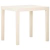 vidaXL Mesa de jard&iacute;n de pl&aacute;stico blanca 79x65x72 cm