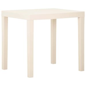 vidaXL Mesa de jard&iacute;n de pl&aacute;stico blanca 79x65x72 cm