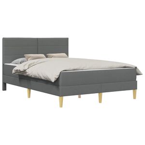 vidaXL Estructura de cama Gris oscuro 120 x 200 cm Poli&eacute;ster