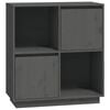 vidaXL Aparador de madera maciza de pino gris 74x35x80 cm