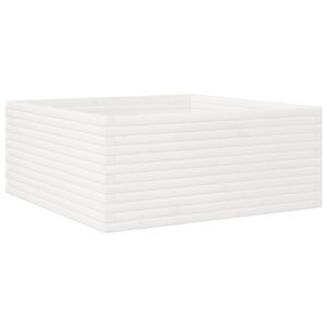 vidaXL Jardinera madera maciza de pino blanco 110x110x46 cm