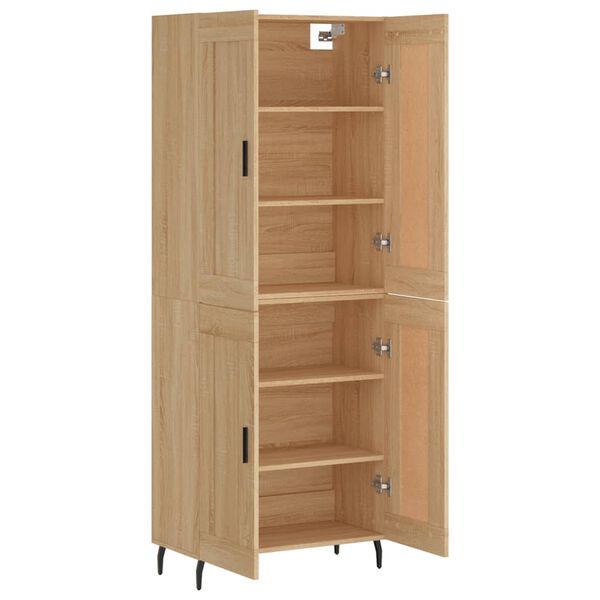 vidaXL Aparador alto madera contrachapada color roble 69,5x34x180 cm