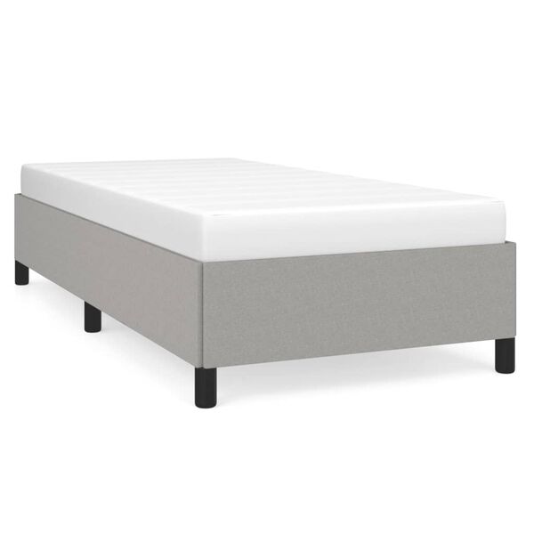 vidaXL Estructura de cama sin colch&oacute;n tela gris claro 90x200 cm