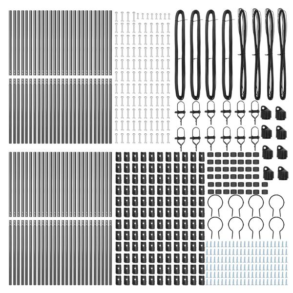 vidaXL Poste de Valla 52 pcs Gris 3,2 x 3,2 x 170 cm