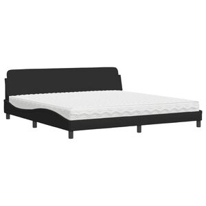 vidaXL Cama con colch&oacute;n Dover tela negro 200x200 cm