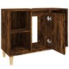 vidaXL Armario de lavabo madera contrachapada roble ahumado 80x33x60cm