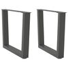 vidaXL Patas para mesa de centro en forma de V (2 unidades), antracita, 50 x (42-43,3) cm, acero