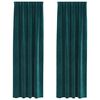 vidaXL Cortinas opacas 2 pcs Verde oscuro 140 x 225 cm Terciopelo
