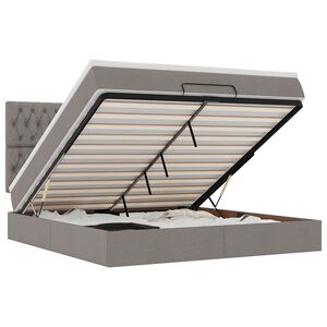 vidaXL Estructura de cama otomana colch&oacute;n tela gris pardo 180x200 cm