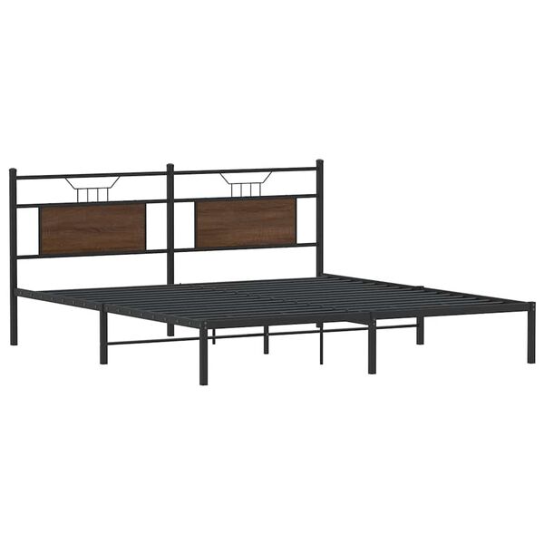 vidaXL Estructura de cama sin colchón roble marrón 183x203 cm