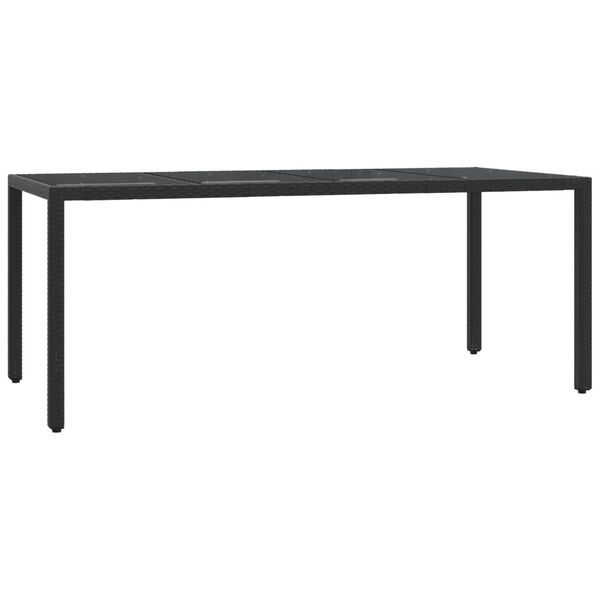 vidaXL Set de comedor de jard&iacute;n 7 pzas y cojines rat&aacute;n sint&eacute;tico negro