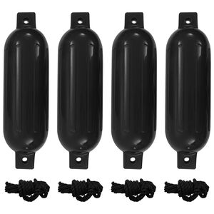 vidaXL Parachoques para barco 4 unidades PVC negro &Oslash; 14x50 cm