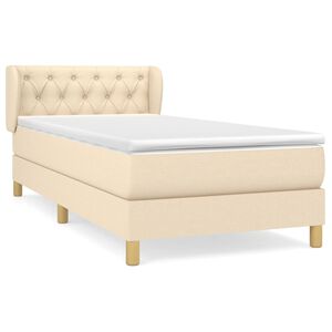 vidaXL Cama box spring con colch&oacute;n tela color crema 80x200 cm