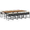 vidaXL Set de comedor jard&iacute;n 11 pzas con cojines rat&aacute;n sint&eacute;tico negro