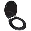 vidaXL Asiento inodoro WC MDF tapa de cierre suave dise&ntilde;o negro