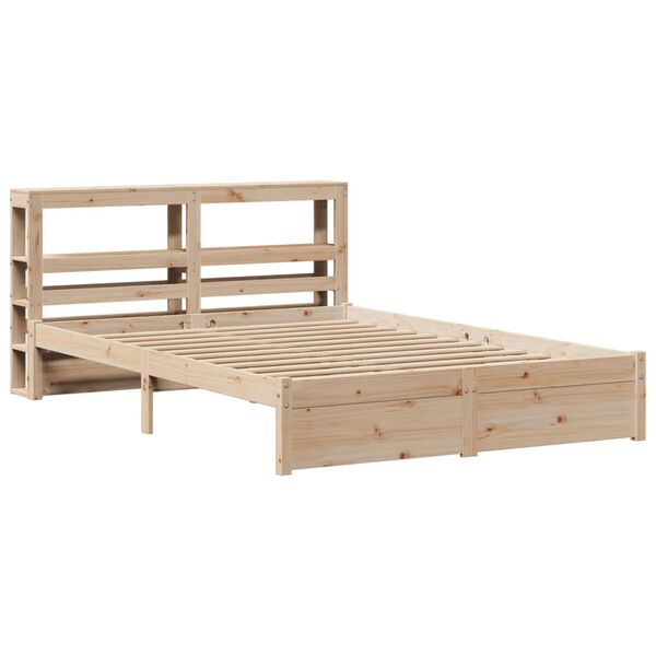 vidaXL Estructura de cama con cabecero madera maciza pino 120x190 cm