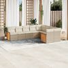 vidaXL Set de sof&aacute;s de jard&iacute;n 9 pzas con cojines rat&aacute;n sint&eacute;tico beige
