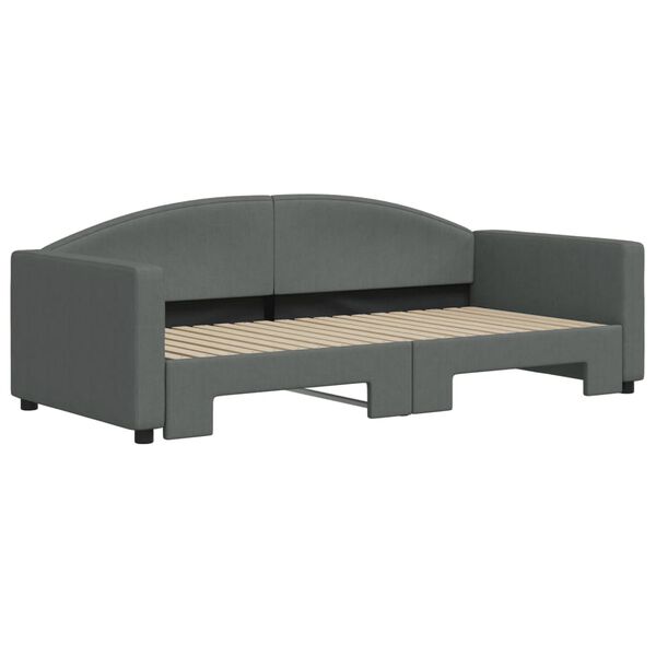 vidaXL Sof&aacute; cama nido tela gris oscuro 90x190 cm