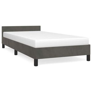 vidaXL Estructura de cama sin colch&oacute;n terciopelo gris oscuro 100x200cm