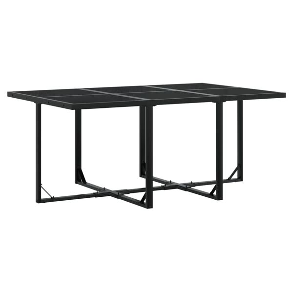 vidaXL Set de comedor de jard&iacute;n 7 pzas y cojines rat&aacute;n sint&eacute;tico negro