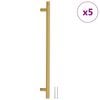 vidaXL Tiradores para armarios 5 uds acero inoxidable dorado 320 mm