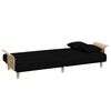 vidaXL Sof&aacute; cama de 2 plazas con almohadas y taburete terciopelo negro