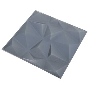 vidaXL Paneles de pared 12 uds. 50 x 50 cm Origami Gris Espuma XPS