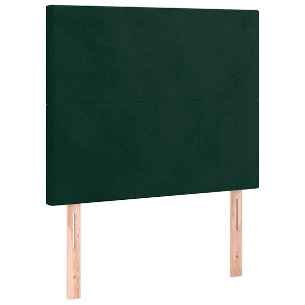 vidaXL Cabecero con luces LED terciopelo verde oscuro 80x5x118/128 cm