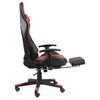 vidaXL Silla gaming giratoria con reposapi&eacute;s PVC rojo