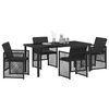 vidaXL Conjunto de Comedor de Jard&iacute;n 5 pcs Negro rat&aacute;n sint&eacute;tico