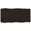 vidaXL Tablero mesa madera tratada borde vivo marr&oacute;n 80x40x(2-6) cm