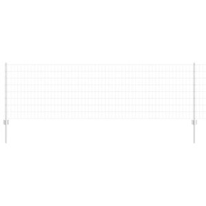 vidaXL Valla con Poste Plateado