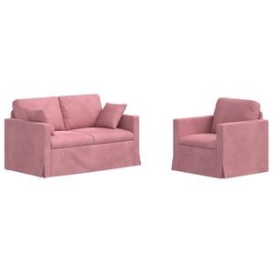 vidaXL Sof&aacute; 2 pcs Rosa