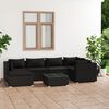 vidaXL Set de muebles de jard&iacute;n 7 pzas y cojines rat&aacute;n sint&eacute;tico negro