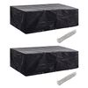 vidaXL Funda de muebles de jard&iacute;n 2 uds set rat&aacute;n 8 personas 10 ojales