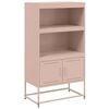 vidaXL Aparador de acero rosa 68,5x38,5x123,5 cm