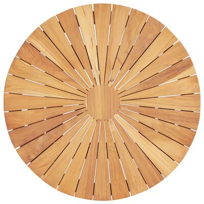vidaXL Mesa de jardín plegable madera maciza de teca Ø 60 cm