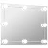 vidaXL Espejo de pared sin marco con luces LED rectangular de vidrio
