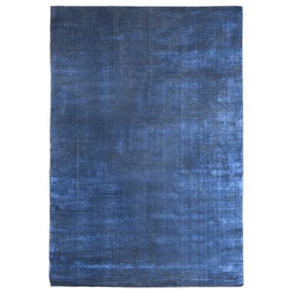 vidaXL Alfombra lavable plegable poli&eacute;ster azul marino 200x300 cm