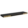 vidaXL Estantes flotantes pared 4 uds negro brillo MDF 90x23,5x3,8cm