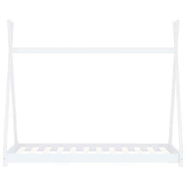 vidaXL Estructura de cama infantil madera maciza pino blanca 70x140 cm