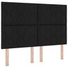 vidaXL Cama Box Spring LED con colch&oacute;n Negro 140 x 190 cm tela