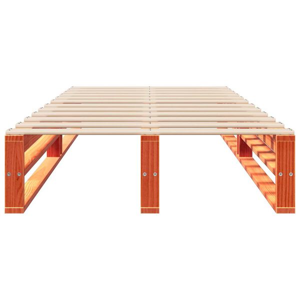 vidaXL Cama sin colch&oacute;n madera maciza de pino marr&oacute;n cera 100x200 cm