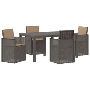 vidaXL Conjunto de Comedor de Jard&iacute;n 5 uds. Gris Claro y Taupe PP
