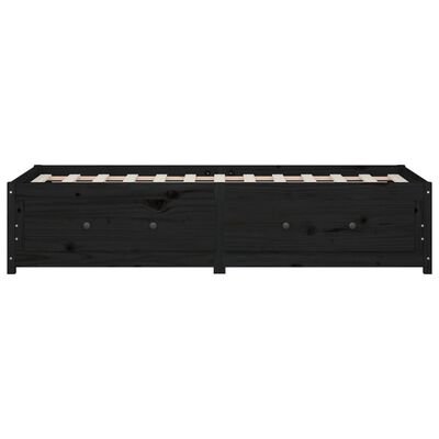vidaXL Sofá cama de madera maciza de pino negro 90x190 cm