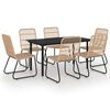 vidaXL Juego de comedor para jard&iacute;n 7 piezas rat&aacute;n sint&eacute;tico y vidrio