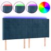 vidaXL Cabecero con LED de terciopelo azul oscuro 163x16x118/128 cm