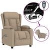 vidaXL Sill&oacute;n de masaje el&eacute;ctrico cuero sint&eacute;tico color capuchino