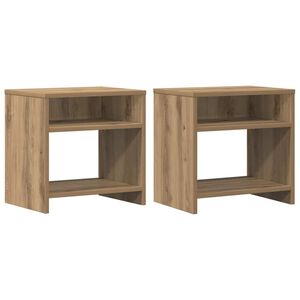 vidaXL Mesitas noche 2 uds madera ingenier&iacute;a marr&oacute;n roble 40x30x40 cm
