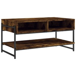 vidaXL Mesa de centro madera contrachapada roble ahumado 90x50x45 cm